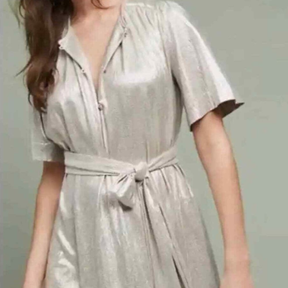 Sabina Musayev Gold Metallic Mini Dress
